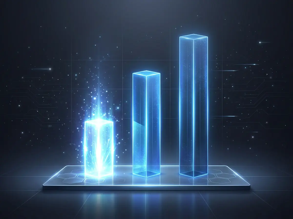 Visuell sammenligning av småmodeller 230M mot 800M og 1B parametere på IFEval benchmark
