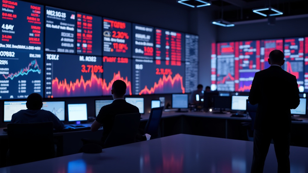 Tesla aksjekurv som viser kraftig fall på 14 prosent på børsskjermer