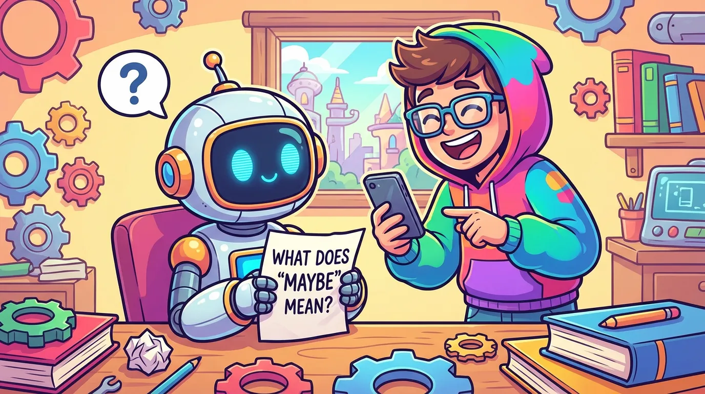 Tegneserie: Robot blir lurt av lurespørsmål