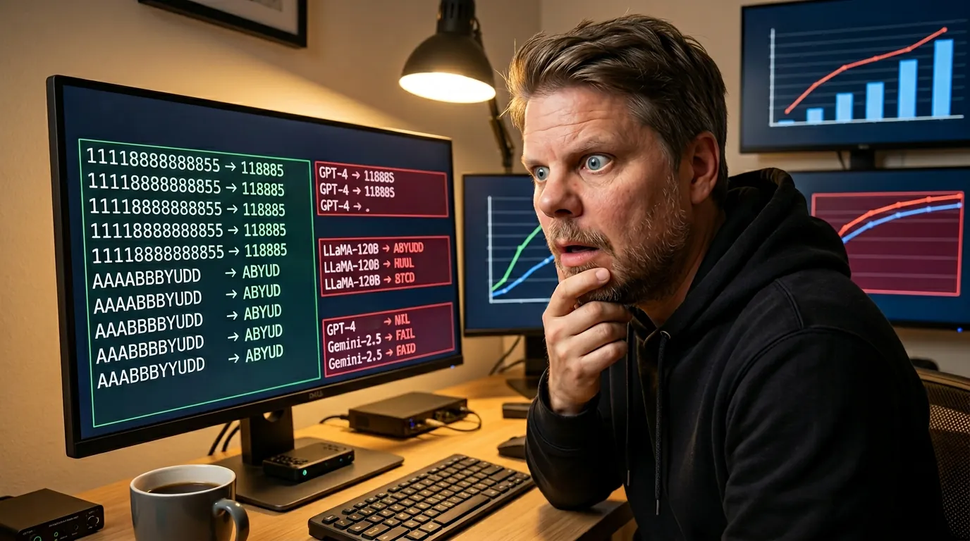 Jan Sverre ser overrasket på skjermen der Qwen 3.5 4B løser et abstraksjonsproblem som GPT-4 feilet på