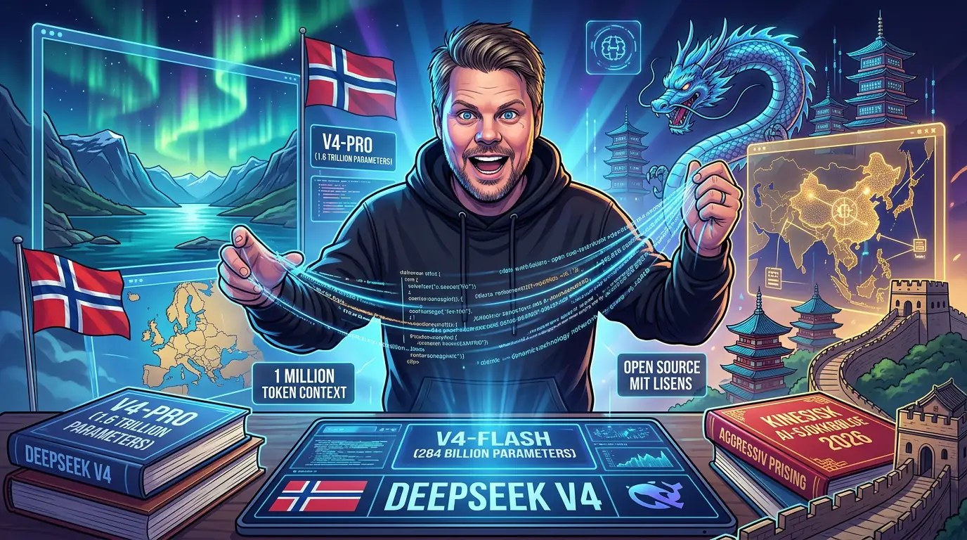 Jan Sverre analyserer DeepSeek V4 - den nye kinesiske AI-modellen med 1 million tokens kontekst