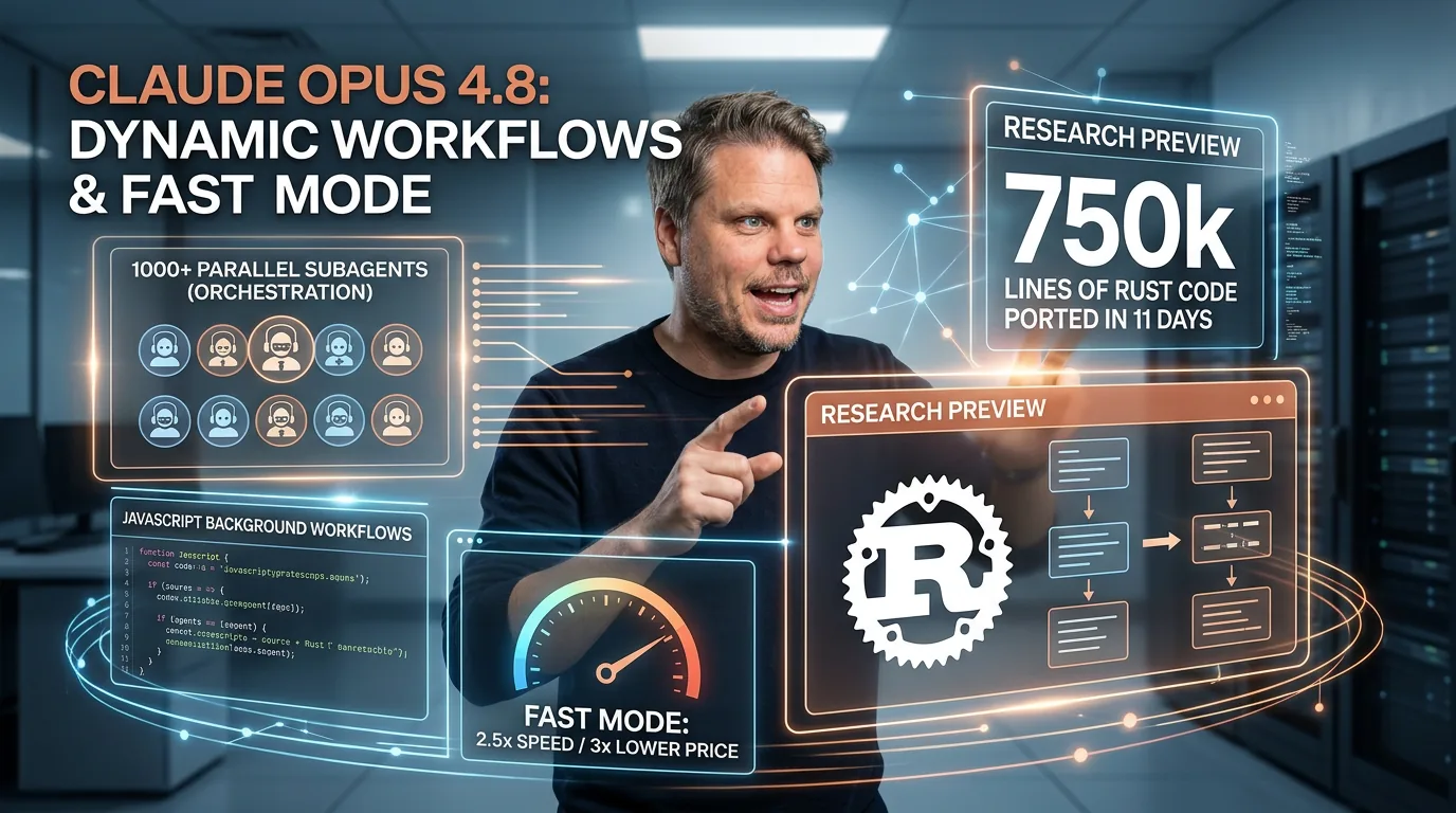 Jan Sverre med Claude Opus 4.8 dynamic workflows og fast mode i Claude Code