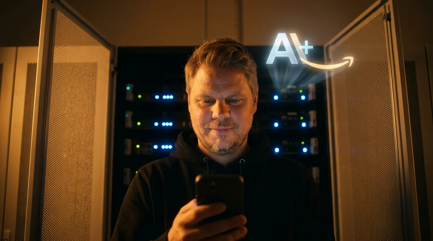 Jan Sverre i serverrom med Anthropic og AWS-logoer - Claude Platform on AWS lansert mai 2026