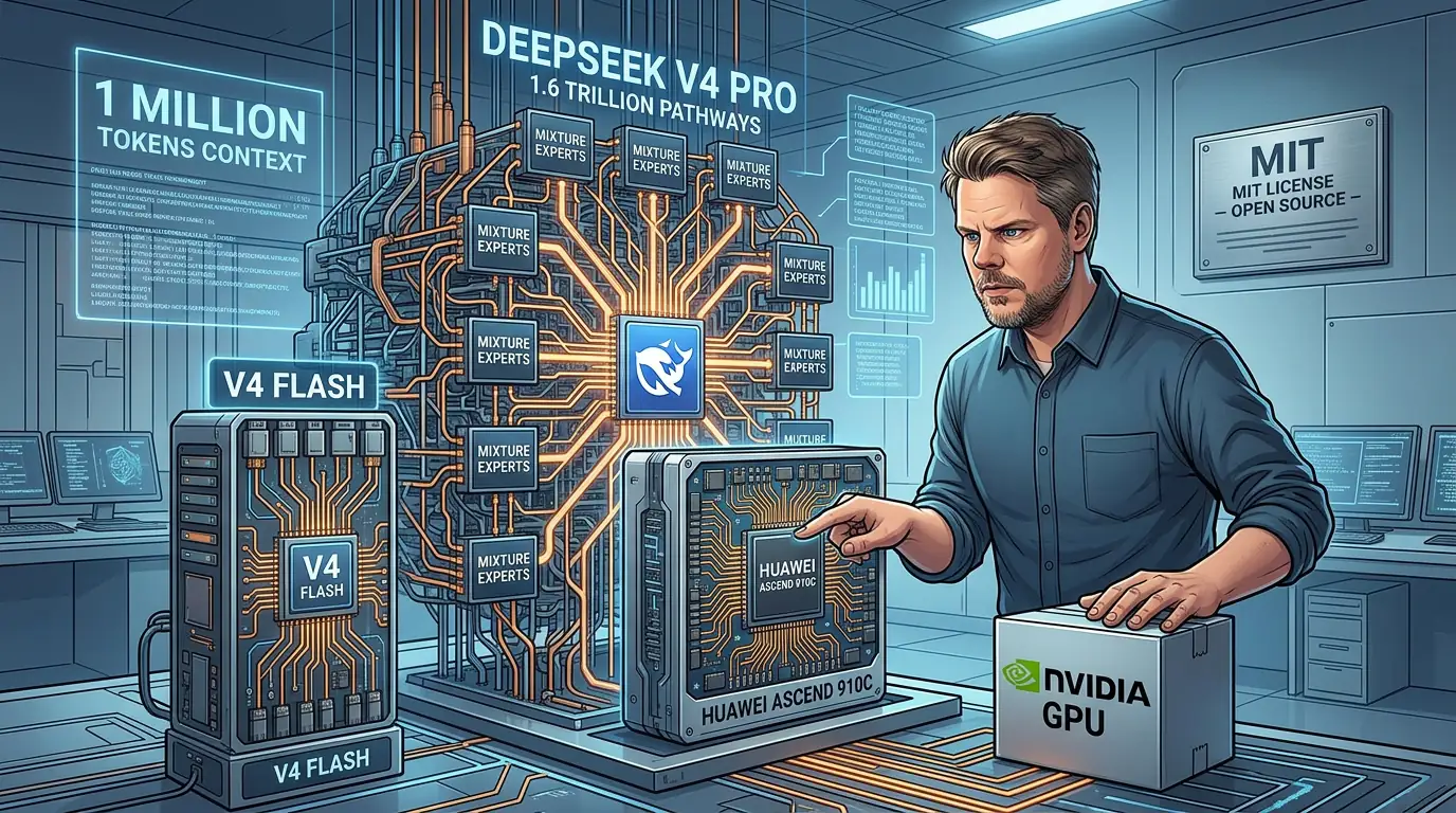 Jan Sverre analyserer DeepSeek V4 Pro og Flash - kinesiske open source AI-modeller med 1,6 billiarder parametere