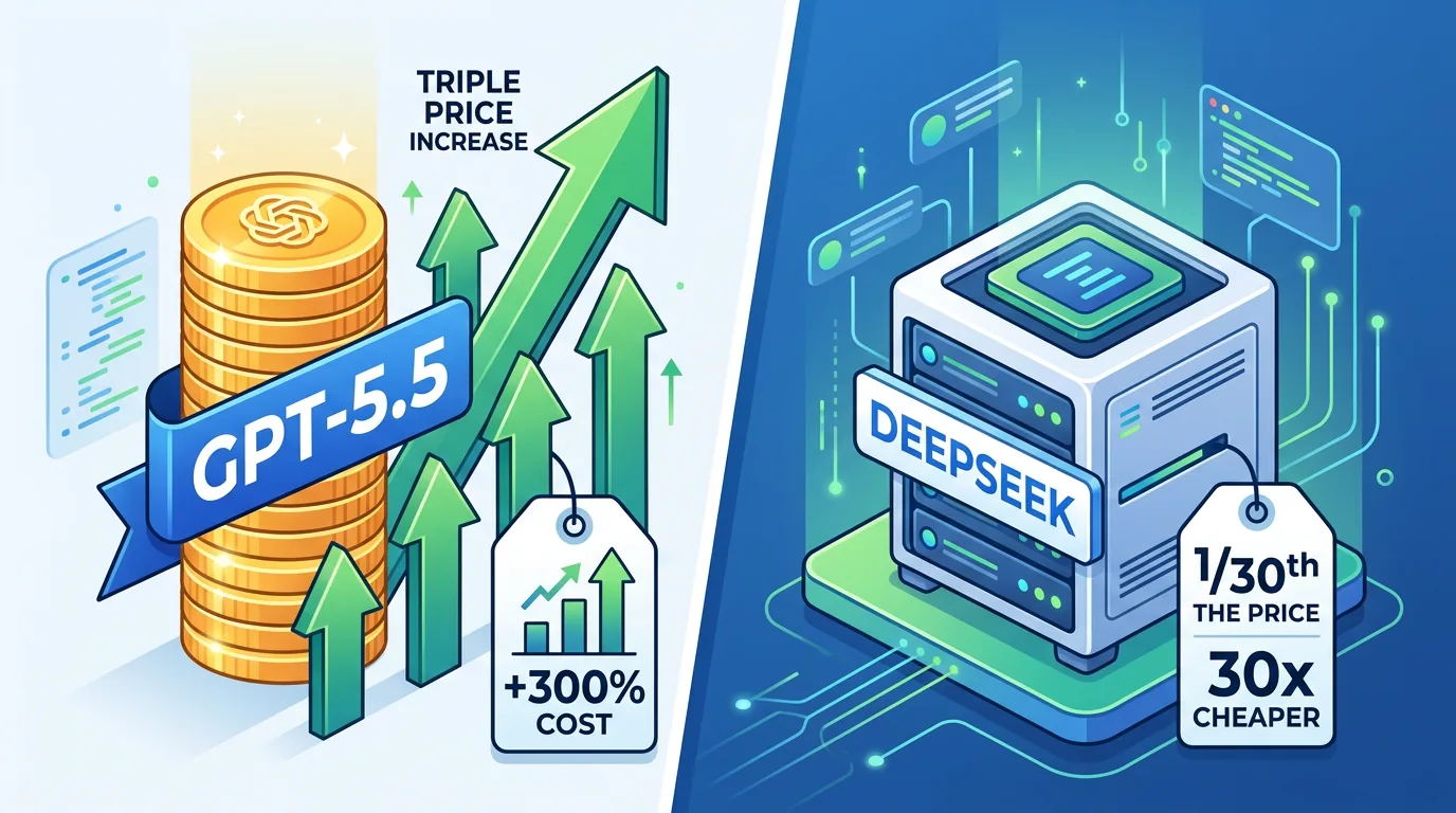 Prissammenligning: GPT-5.5 versus DeepSeek - 30x prisforskjell per million tokens
