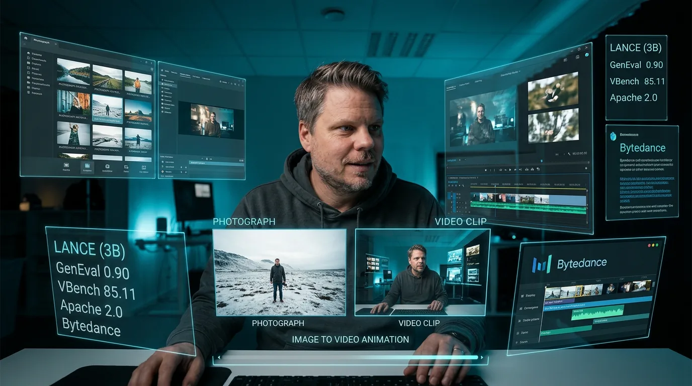 Jan Sverre utforsker Lance, ByteDances 3B multimodale AI-modell for bilde og video