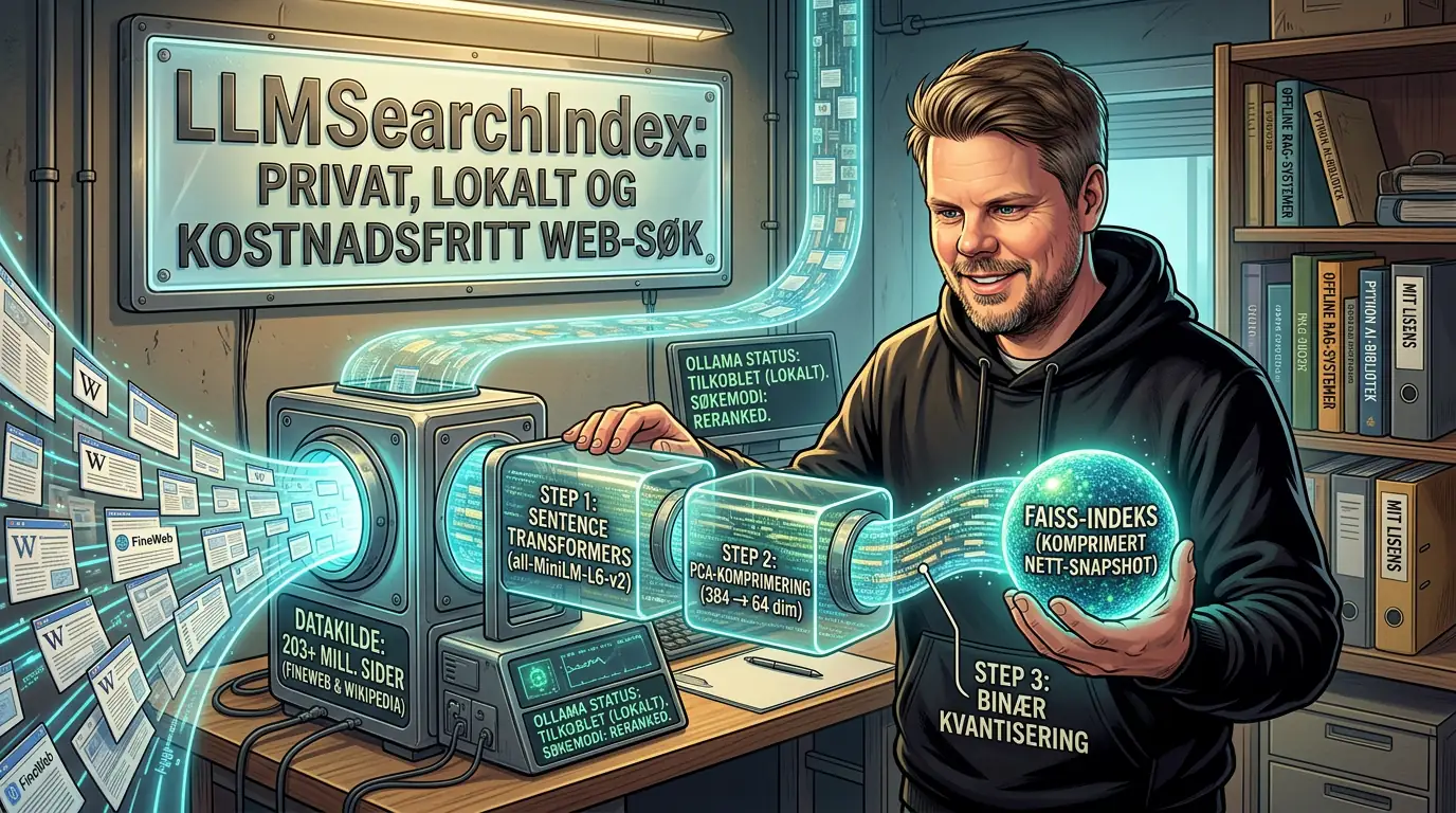 Jan Sverre utforsker LLMSearchIndex - lokal websøk med 203 millioner indekserte sider for RAG-systemer