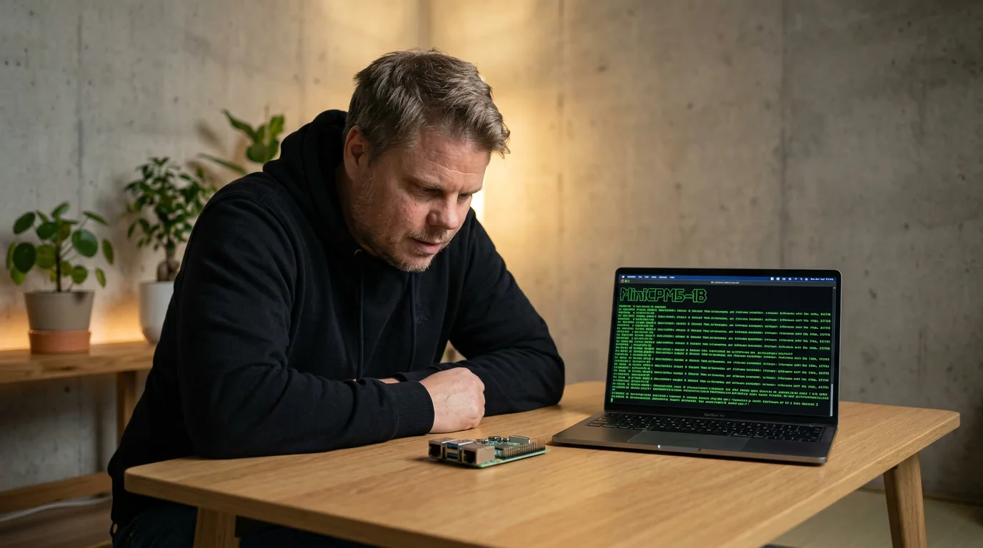 Jan Sverre undersøker MiniCPM5-1B som kjører lokalt på en liten ARM-enhet