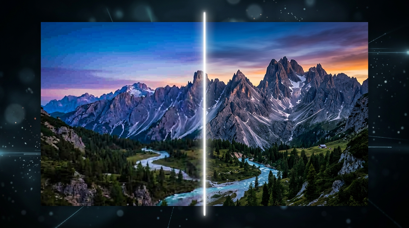 Sammenligning av bildekvalitet mellom tradisjonell VAE dekoding og Nvidia PiD pixel diffusion