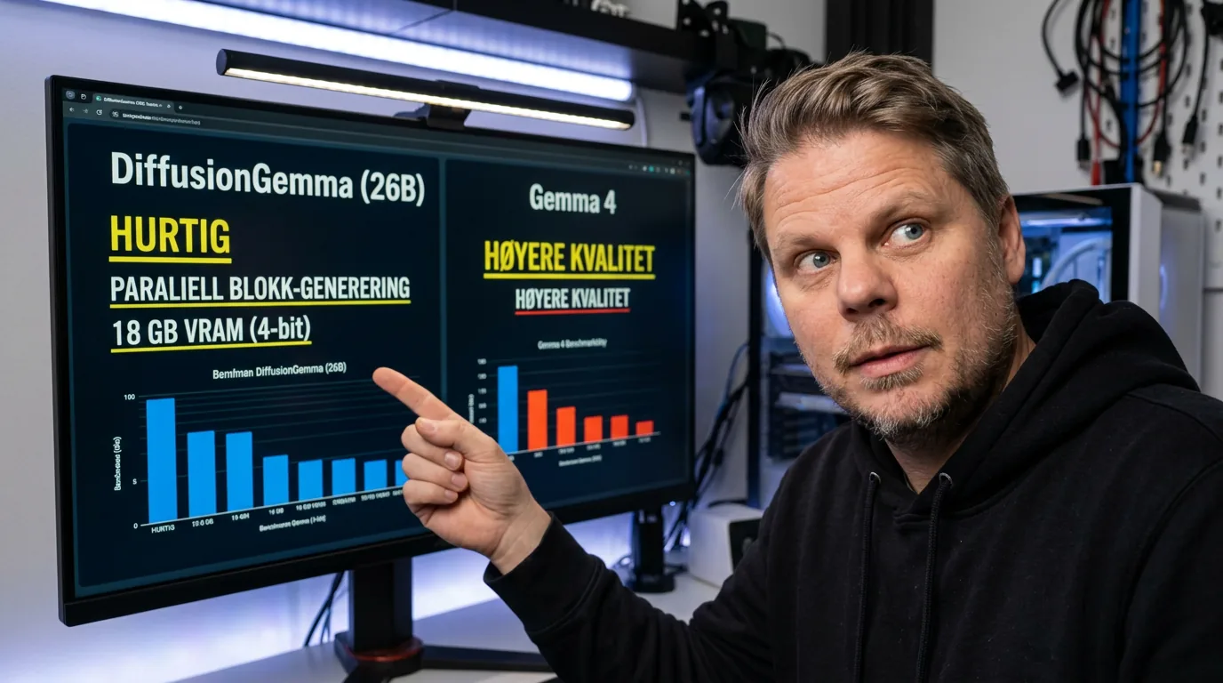 Jan Sverre ser på DiffusionGemma, Googles eksperimentelle text diffusion-modell