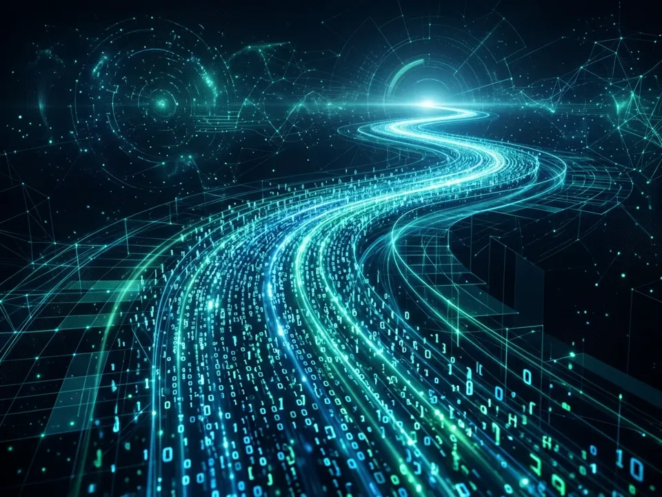 Visualisering av et kontekstvindu på 1 million tokens - data strømmer inn i en AI-modell