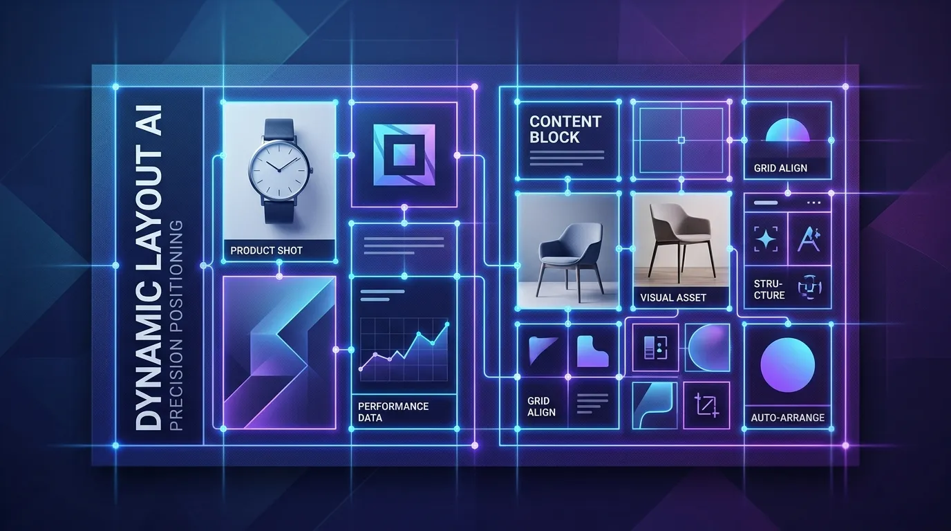 Abstrakt visualisering av presis layoutkontroll med rutenett og designelementer