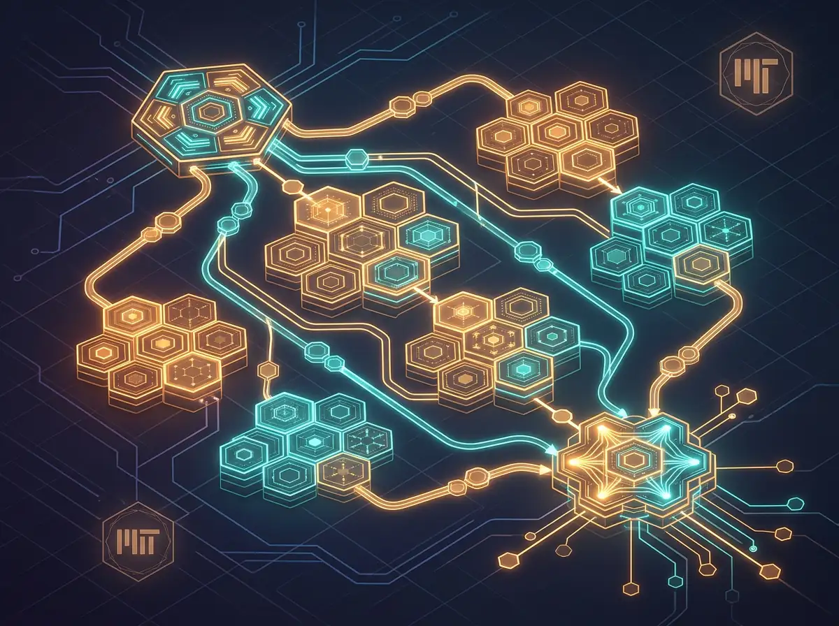 Open source AI modell arkitektur - Mixture of Experts heksagonalt nettverk med MIT-lisens