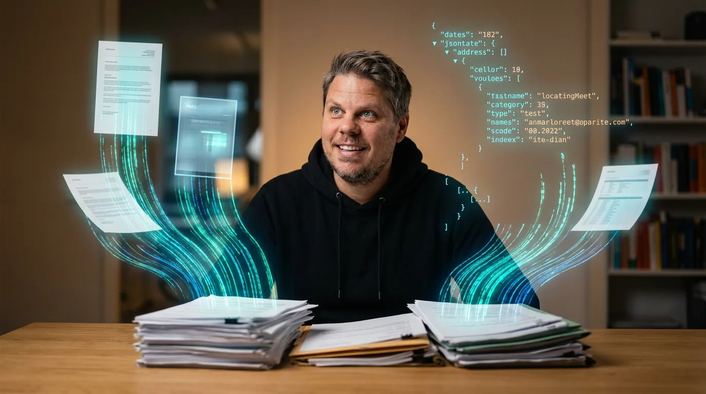Jan Sverre ser på dokumenter som forvandles til strukturert JSON-data