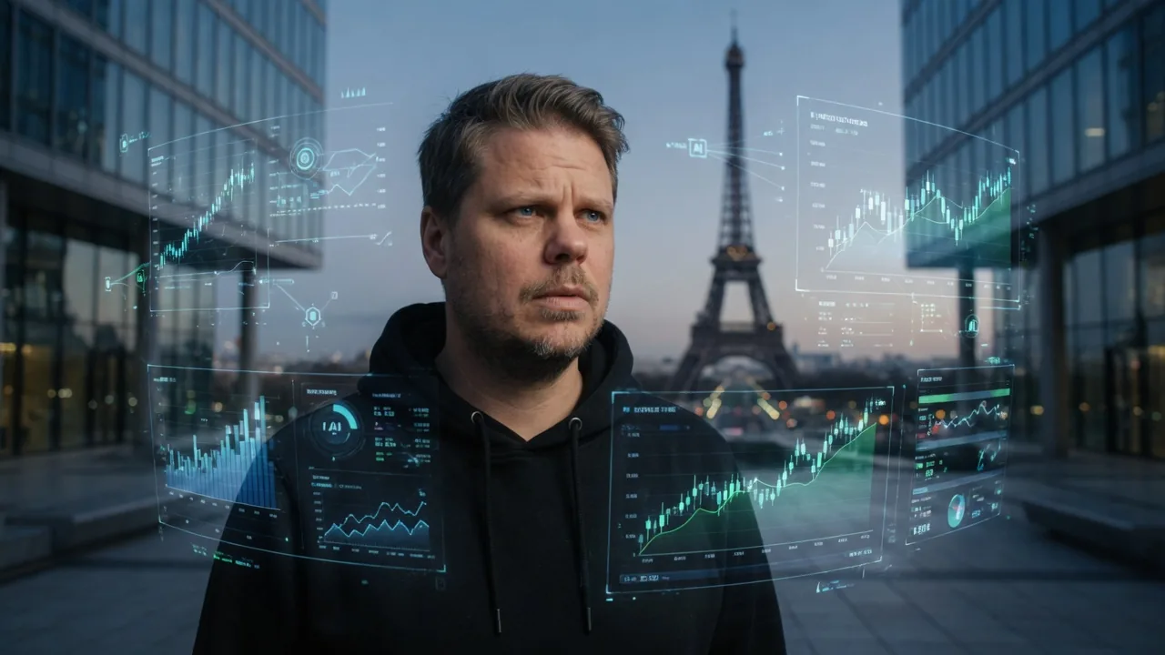 Jan Sverre ser på europeisk AI-finansiering med Eiffel-tårnet i bakgrunnen
