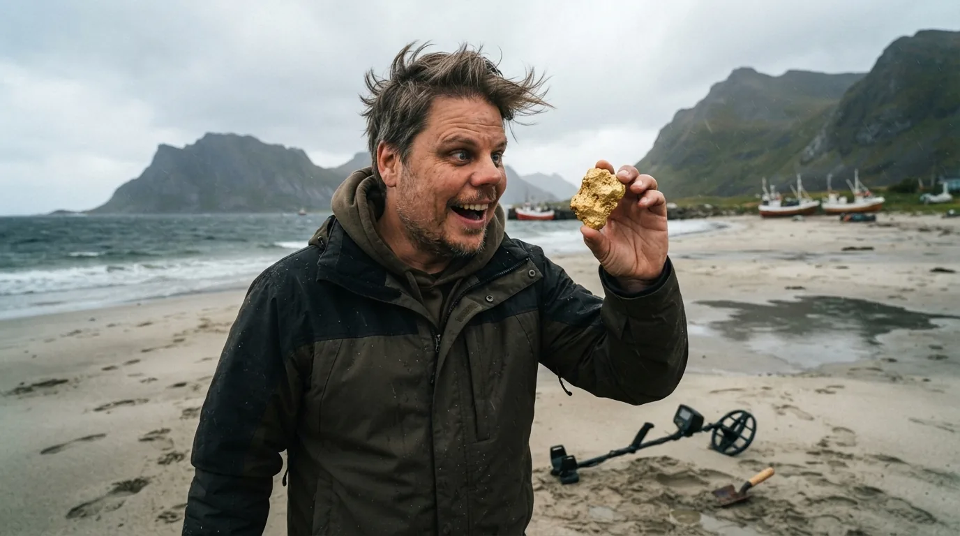 Jan Sverre som gullgraver, magasinforside-stil - testbilde fra Nano Banana Lite