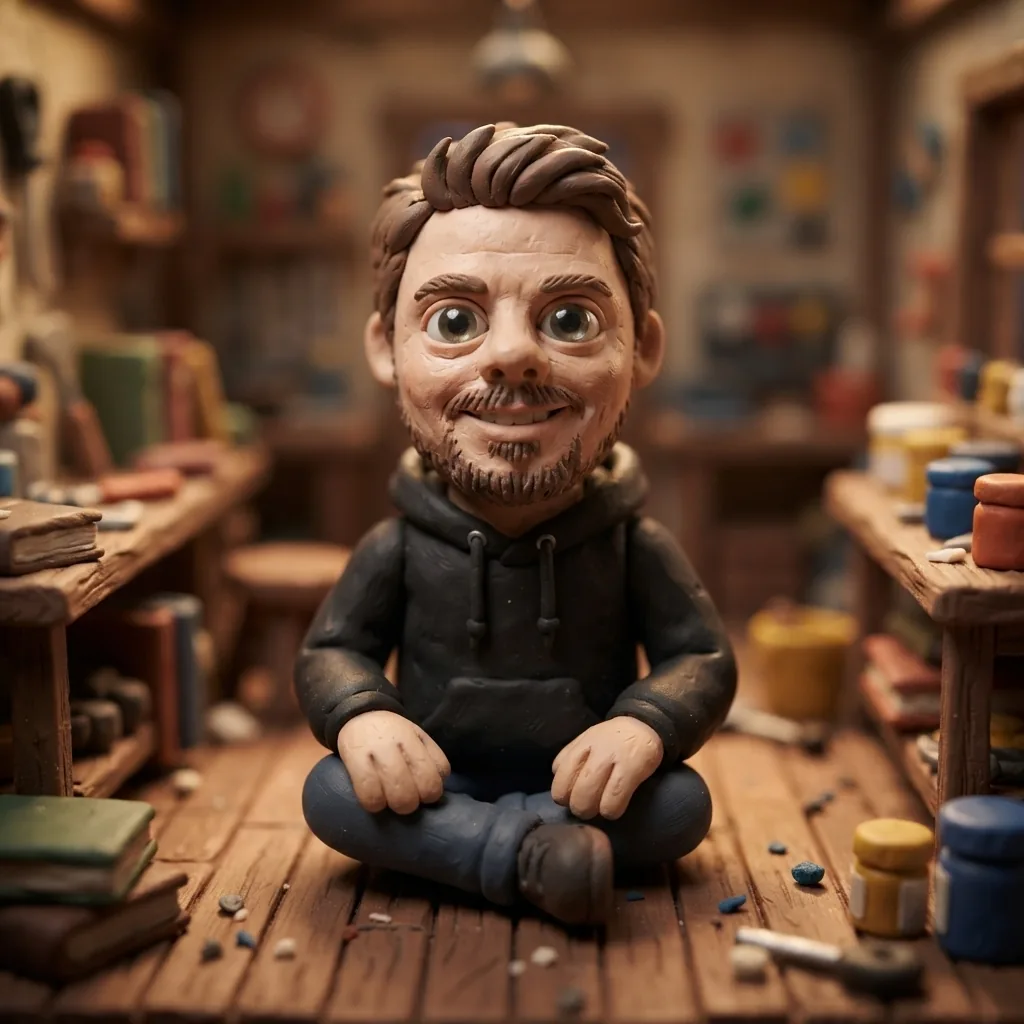 Jan Sverre i claymation-stil - testbilde fra Nano Banana Lite
