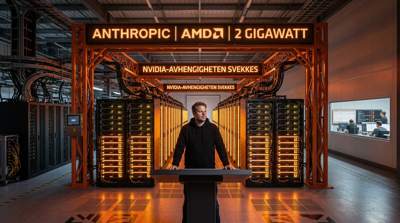 Jan Sverre foran AMD-infrastruktur som viser Anthropics vei bort fra Nvidia-avhengighet