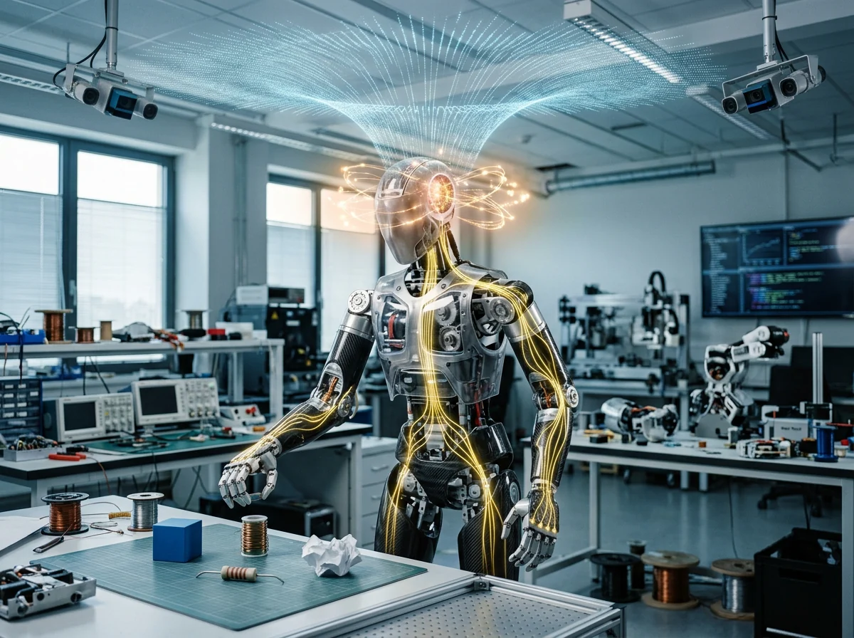 Humanoid robot kobler Gemini Robotics 2-resonnering til helkroppskontroll i testlaboratorium