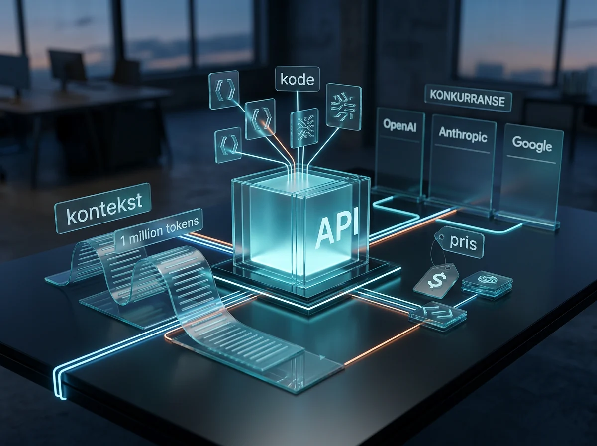 Glassmodell viser Meta Model API med kontekst, pris og kodekonkurranse