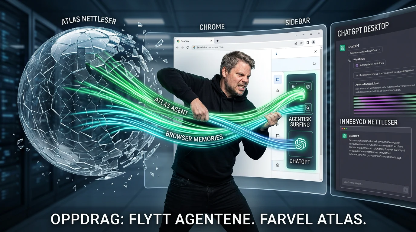 Jan Sverre flytter OpenAI Atlas-agenter inn i ChatGPT og Chrome