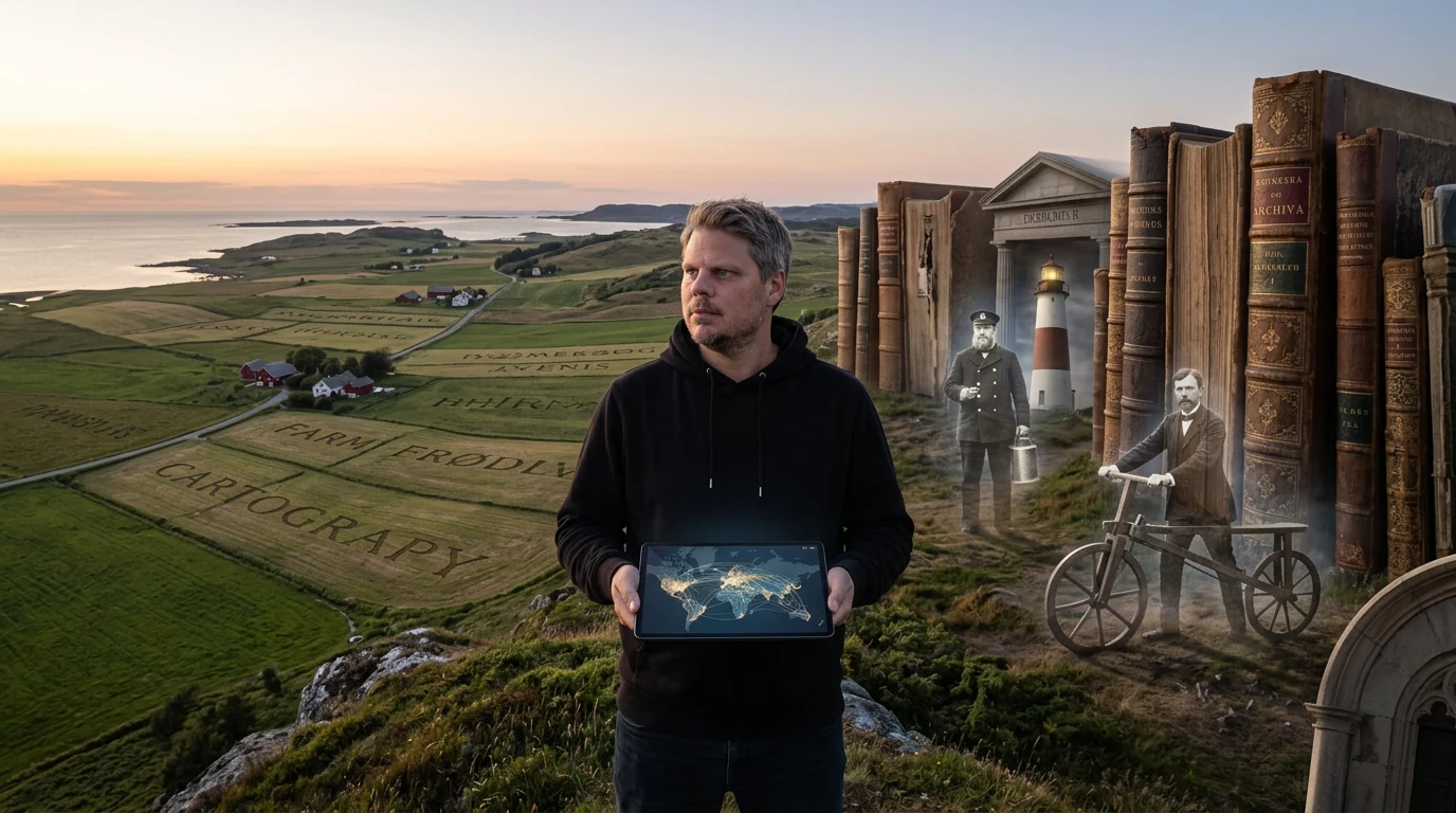 Jan Sverre i et visuelt møte mellom slektskart og historiebøker