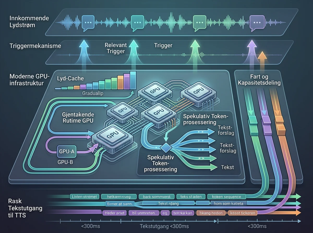 GPU-flyt med cache og speculative decoding for raske svar fra Dialog-RSN-1