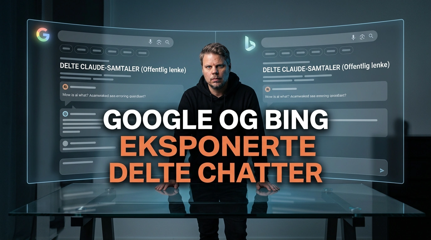 Jan Sverre foran søkbare delte Claude-samtaler i Google og Bing