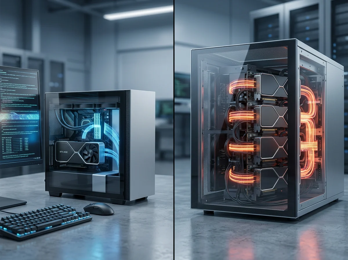 Apertus 1.5 8B på arbeidsstasjon sammenlignet med 70B på GPU-server