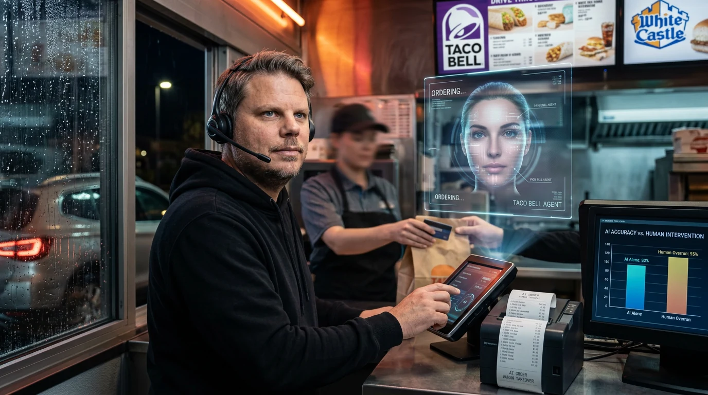 Jan Sverre illustrerer AI i drive-through der taleagenten møter menneskelig kundeservice