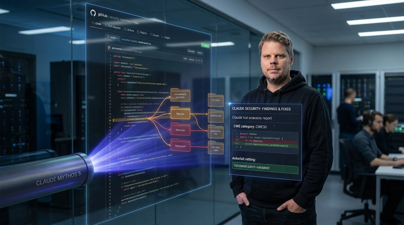 Jan Sverre med Claude Security som skanner GitHub-kode med Mythos 5