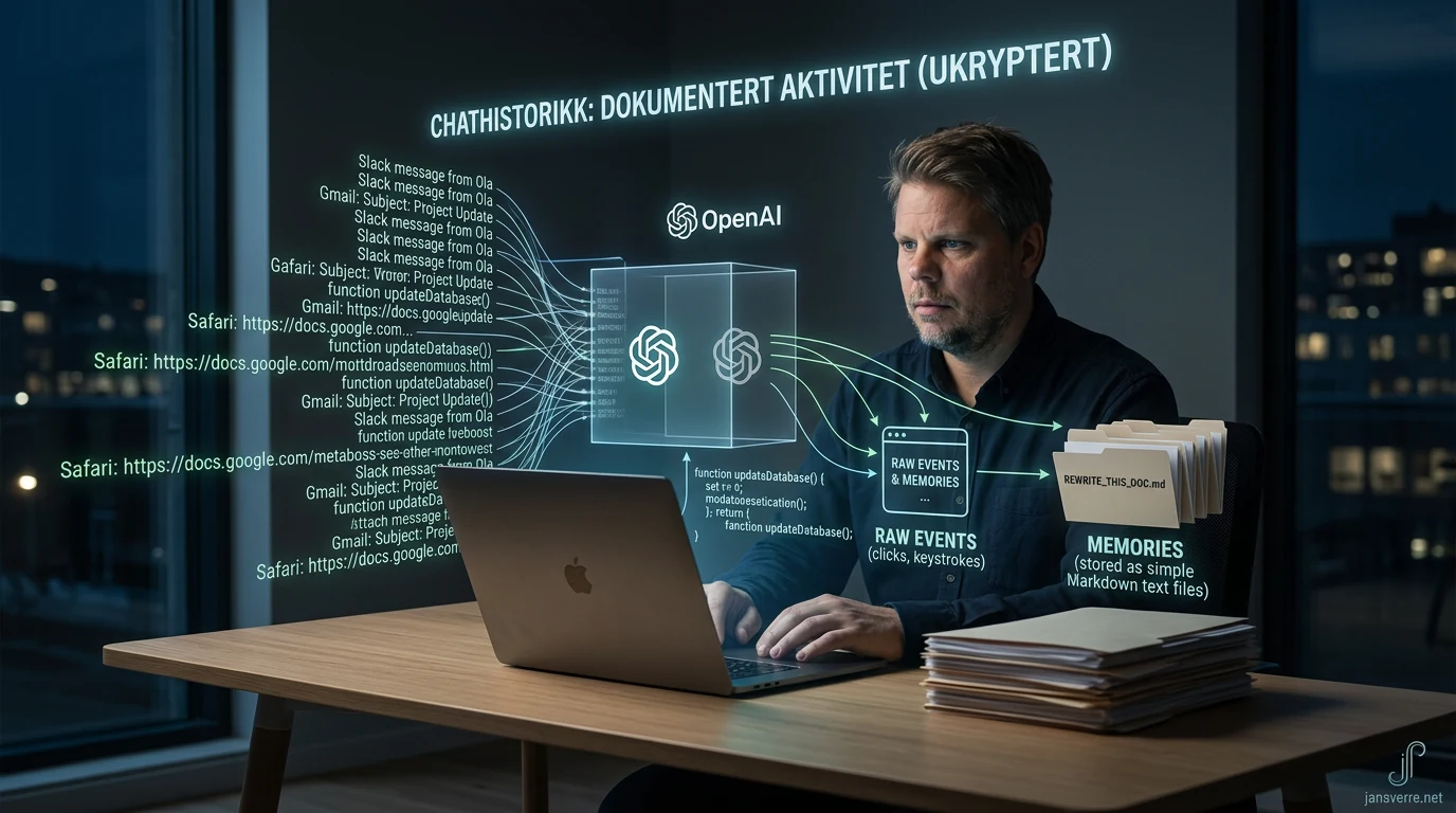 Jan Sverre med ChatGPT Computer History, tastetrykk, klikk og ukrypterte minner