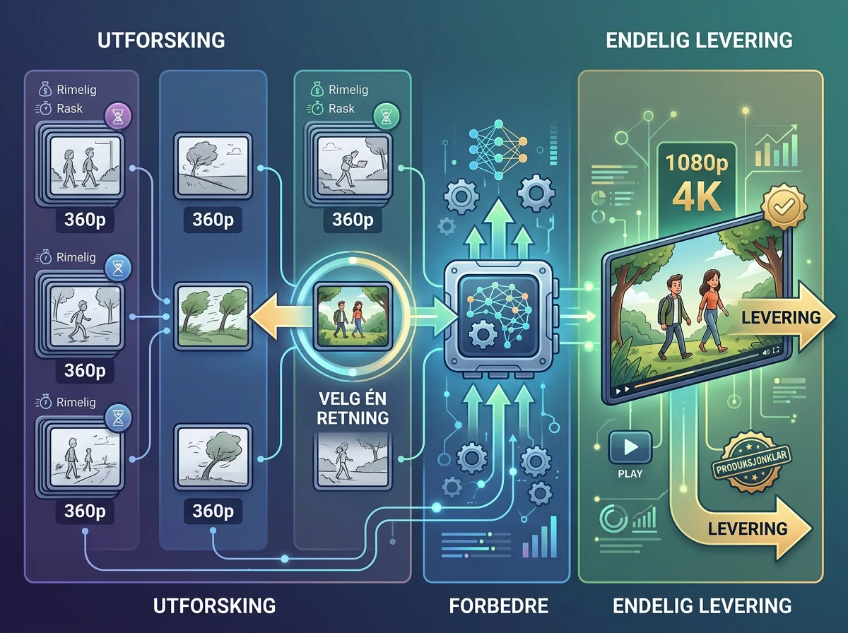 Fra rimelige 360p-utkast til valgt 1080p- eller 4K-leveranse med Omni 1.1