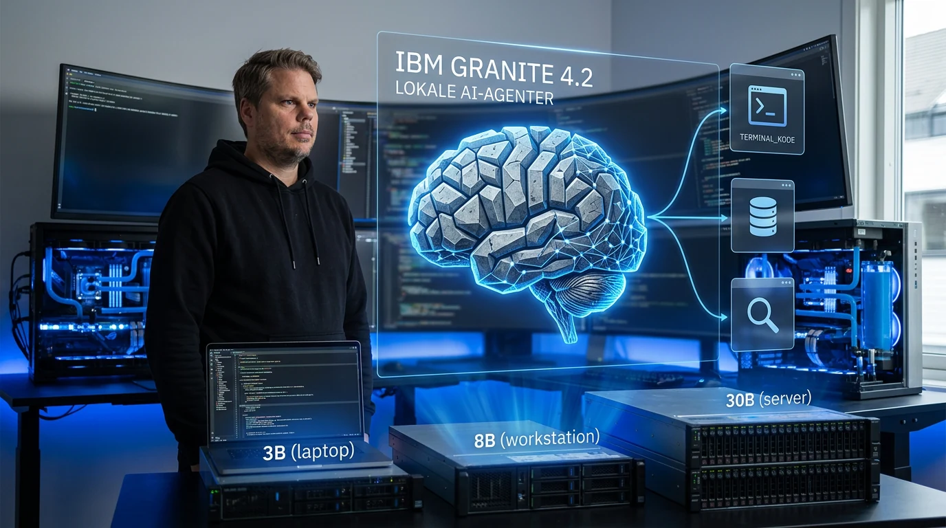 Jan Sverre med IBM Granite 4.2 som lokal AI-agent på egen maskin