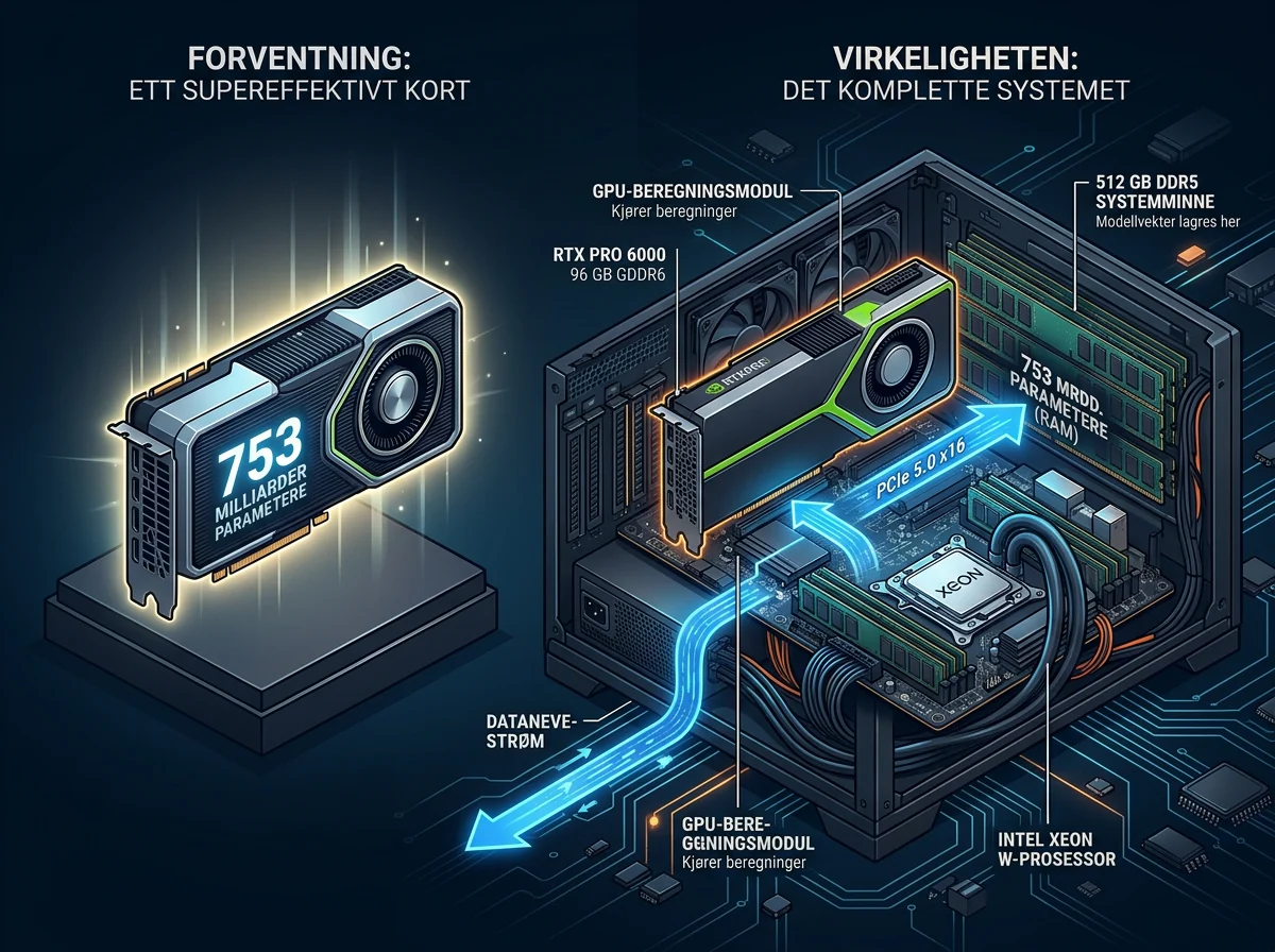 Én GPU krever også 512 GB RAM og kraftig Xeon for GLM-5.2