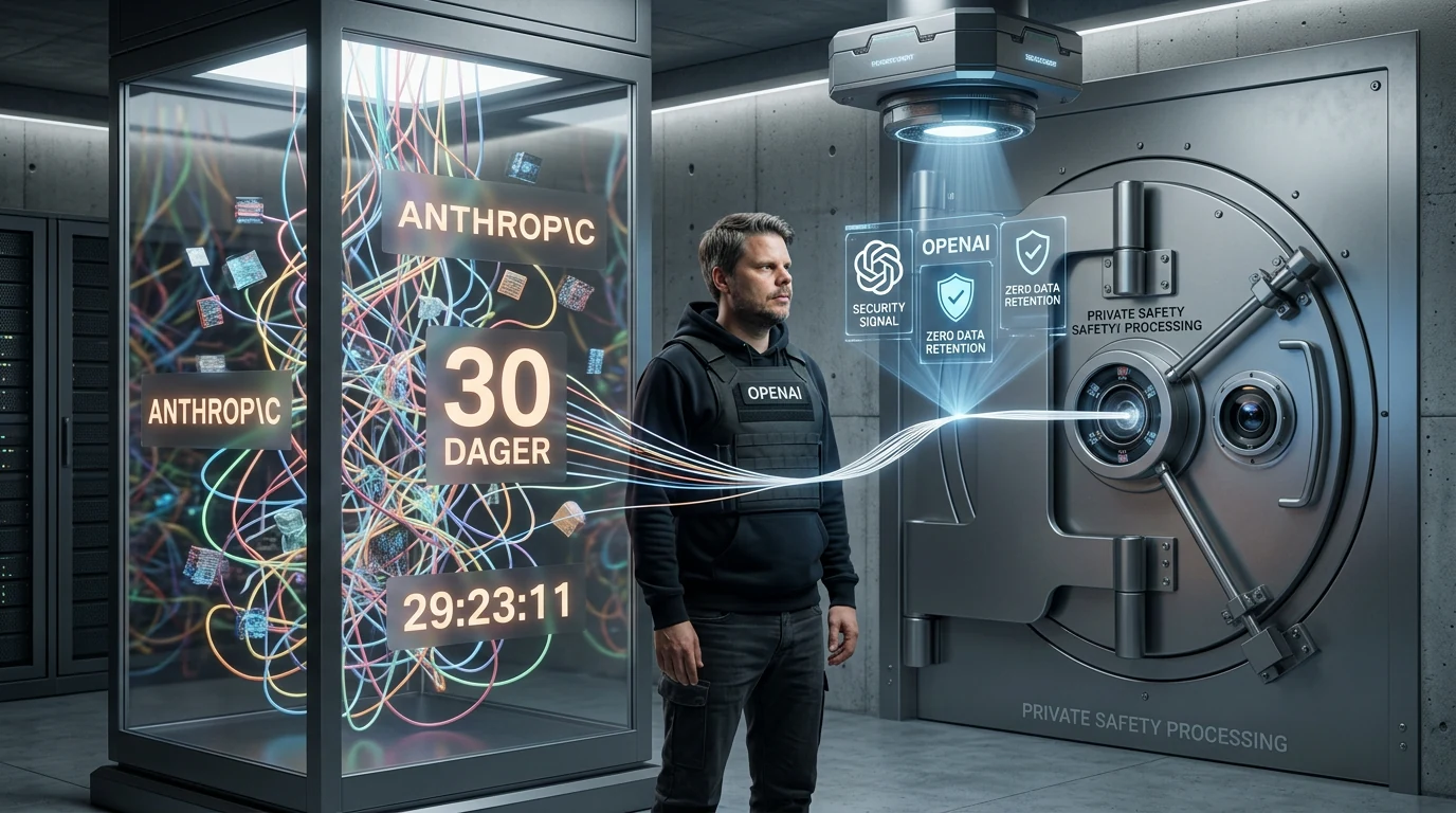 Jan Sverre illustrerer OpenAI personvern for bedriftsdata i konkurransen mot Anthropic