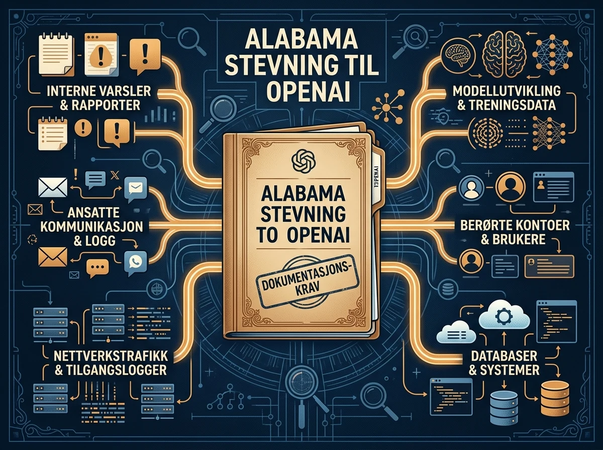 Alabamas stevning kobler OpenAI til ansatte, sikkerhetsvarsler, modeller og berørte systemer
