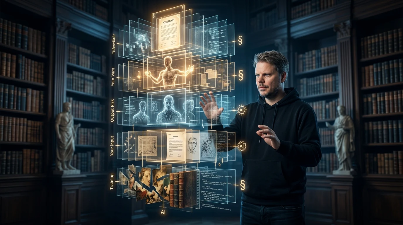 Jan Sverre arbeider med AI, kildemateriale og opphavsrettslige valg i samme prosess