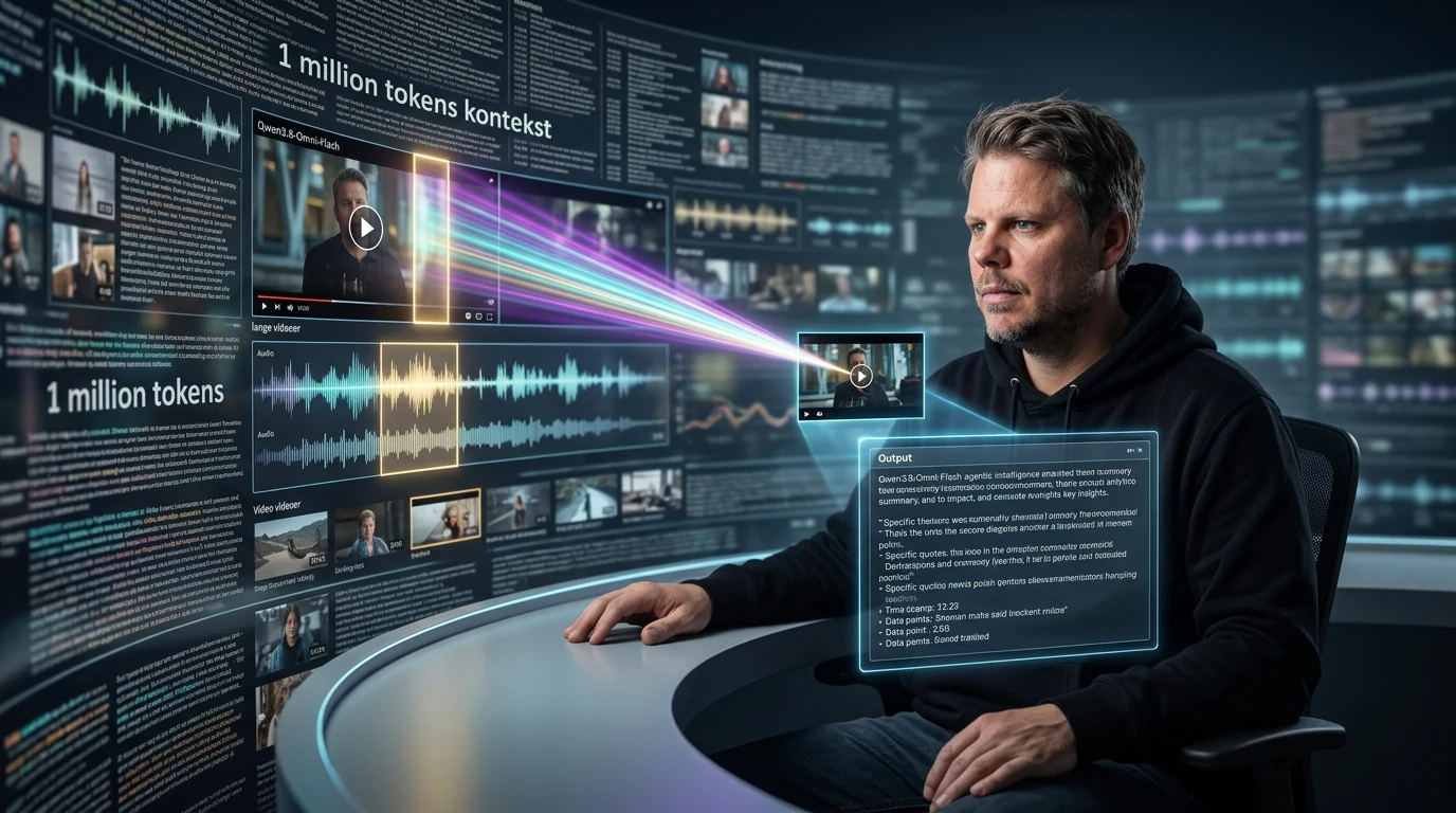 Jan Sverre med Qwen3.8-Omni-Flash som undersøker lange lyd- og videokilder målrettet