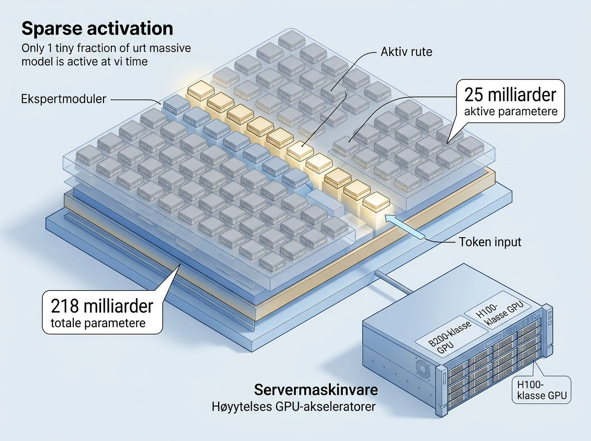 MoE-arkitektur koblet til kraftige GPU-servere for lokal oversettelse