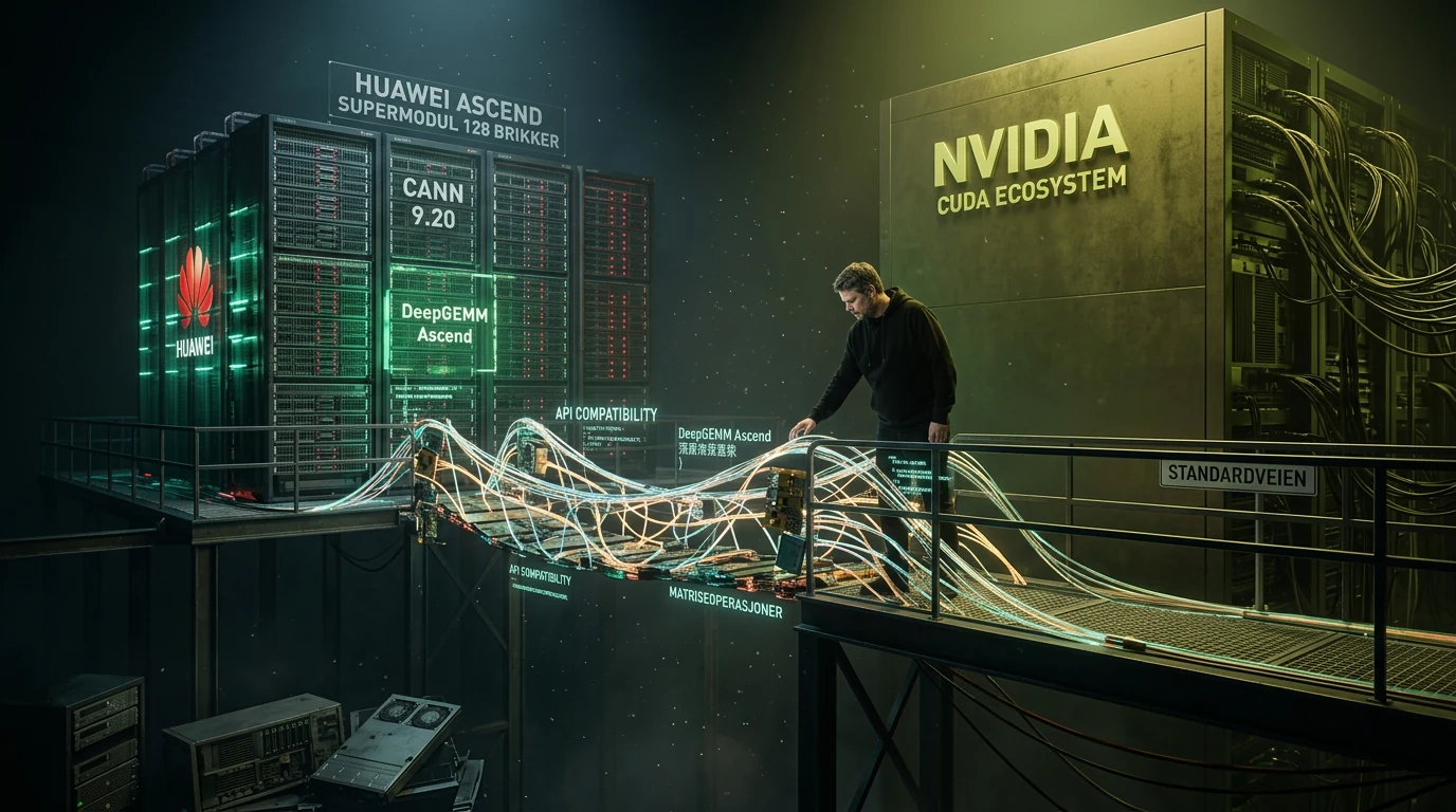 Jan Sverre i visuell fremstilling av DeepSeek, Huawei Ascend og Nvidia-avhengighet