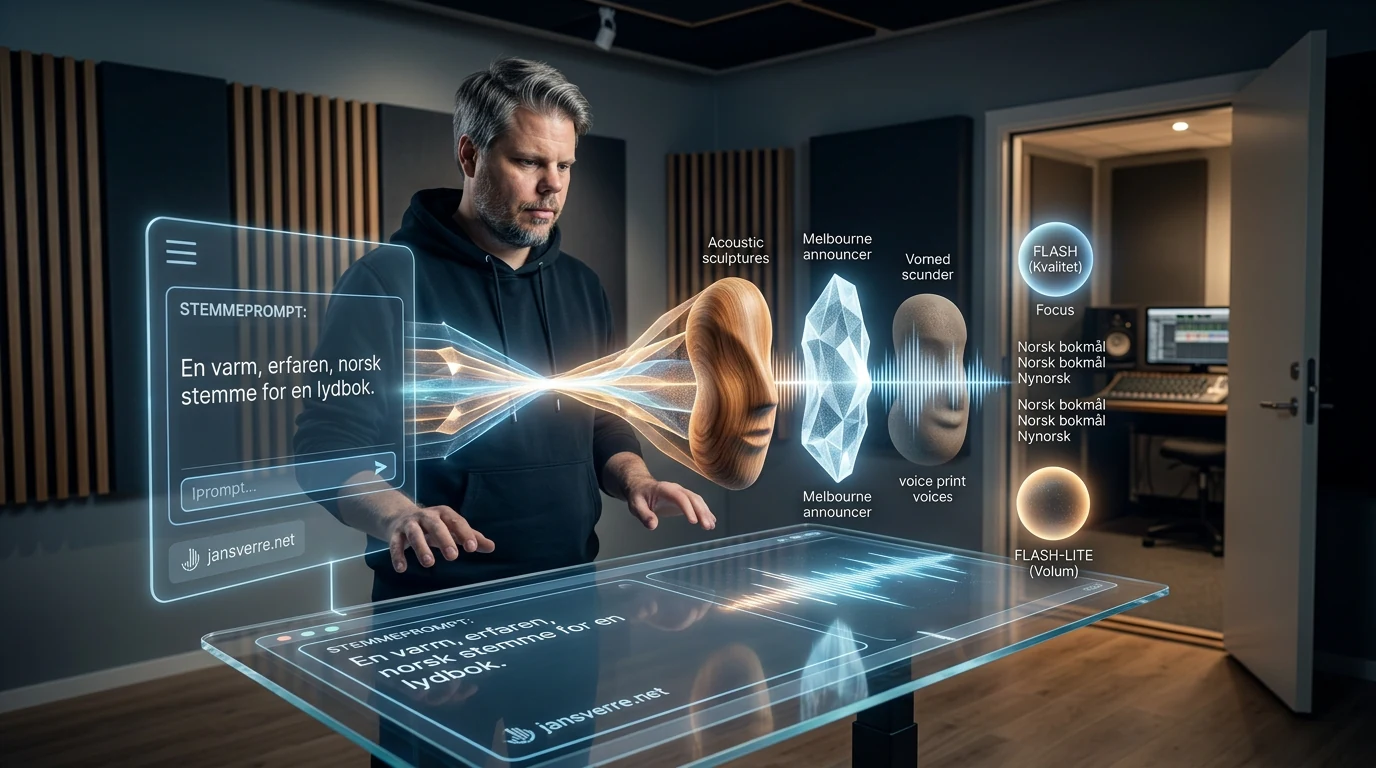 Jan Sverre i et visuelt møte med Gemini 3.8 TTS og stemmedesign