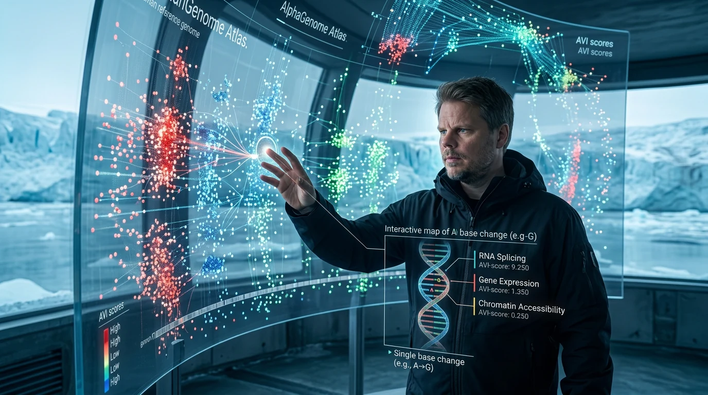 Jan Sverre illustrerer AlphaGenome Atlas og analyse av milliarder DNA-endringer
