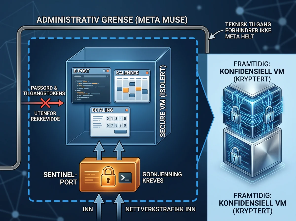 Muse Secure VM og Sentinel begrenser tilgang til passord, nettverk og handlinger