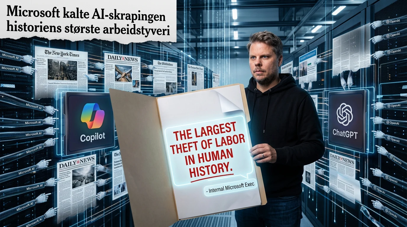 Jan Sverre illustrerer Microsoft og OpenAIs omfattende kopiering av journalistisk innhold