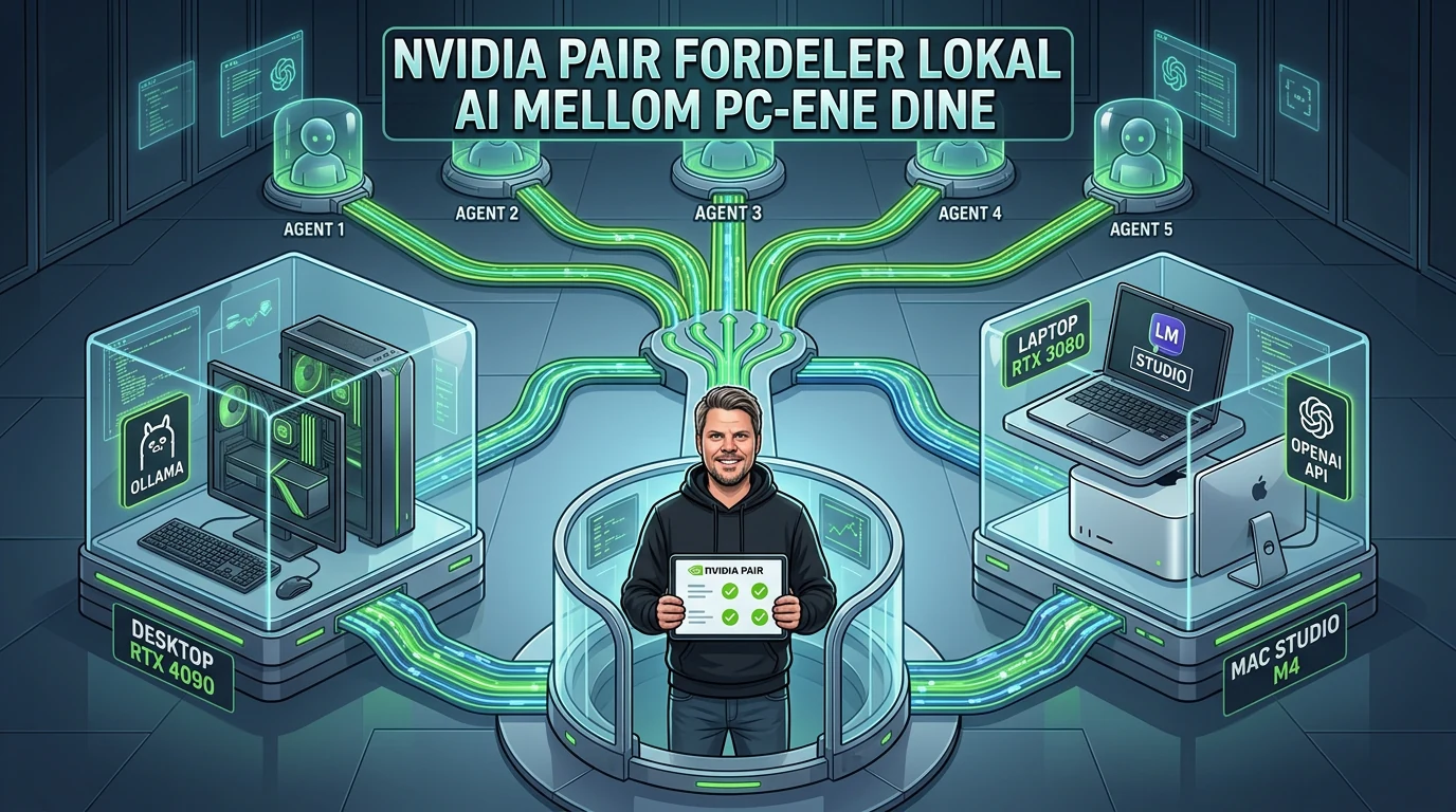 Jan Sverre med Nvidia PAIR som fordeler lokal AI mellom flere PC-er