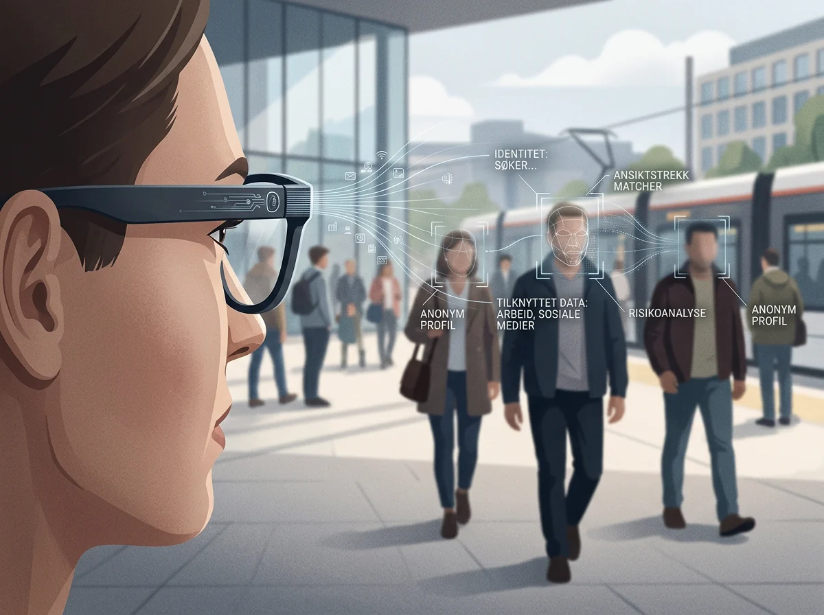 Smartbriller kobler diskret kameraopptak til biometrisk identifisering av mennesker i offentligheten