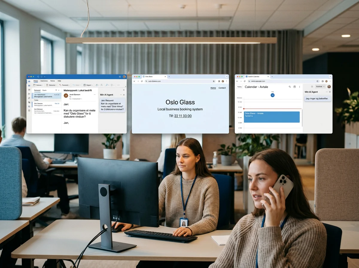 AI-agent kobler kalender, e-post og nettleser til en telefonsamtale med bedriften