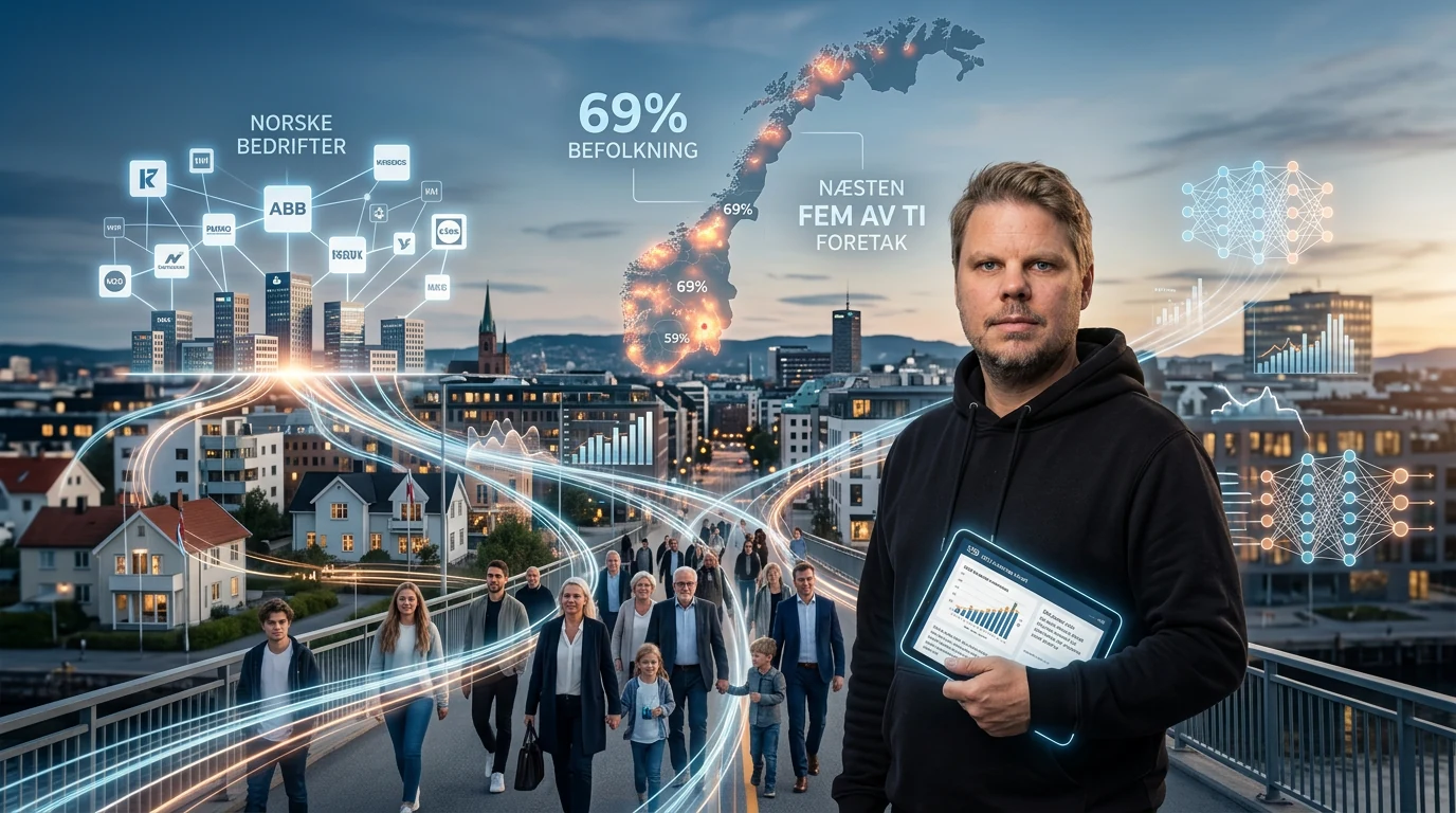 Jan Sverre illustrerer hvordan AI-bruk er blitt allemannseie i Norge