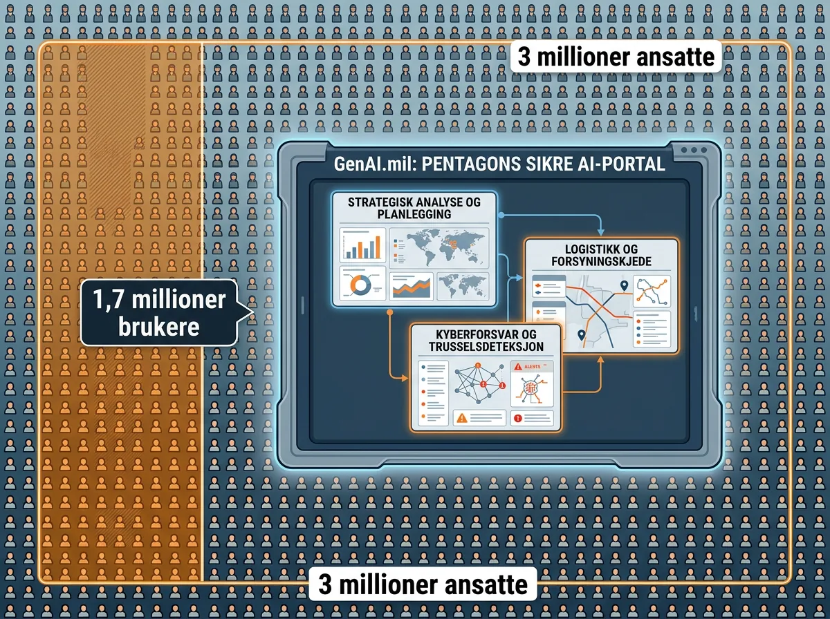 GenAI.mil når 1,7 millioner brukere blant tre millioner Pentagon-ansatte på ni måneder